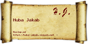 Huba Jakab névjegykártya